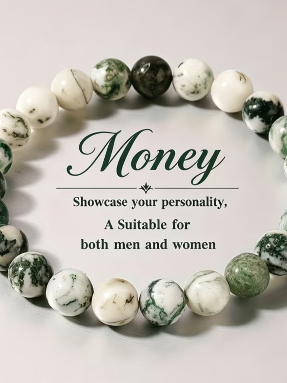 Green Beaded Stretch Bracelet - Women's Jewelry